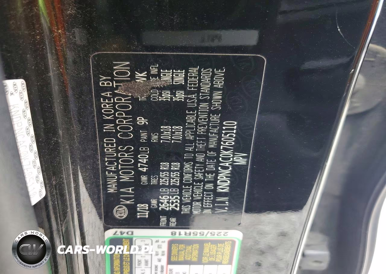 2019 Kia Sportage Ex VIN:KNDPNCAC0K7605110 - 13