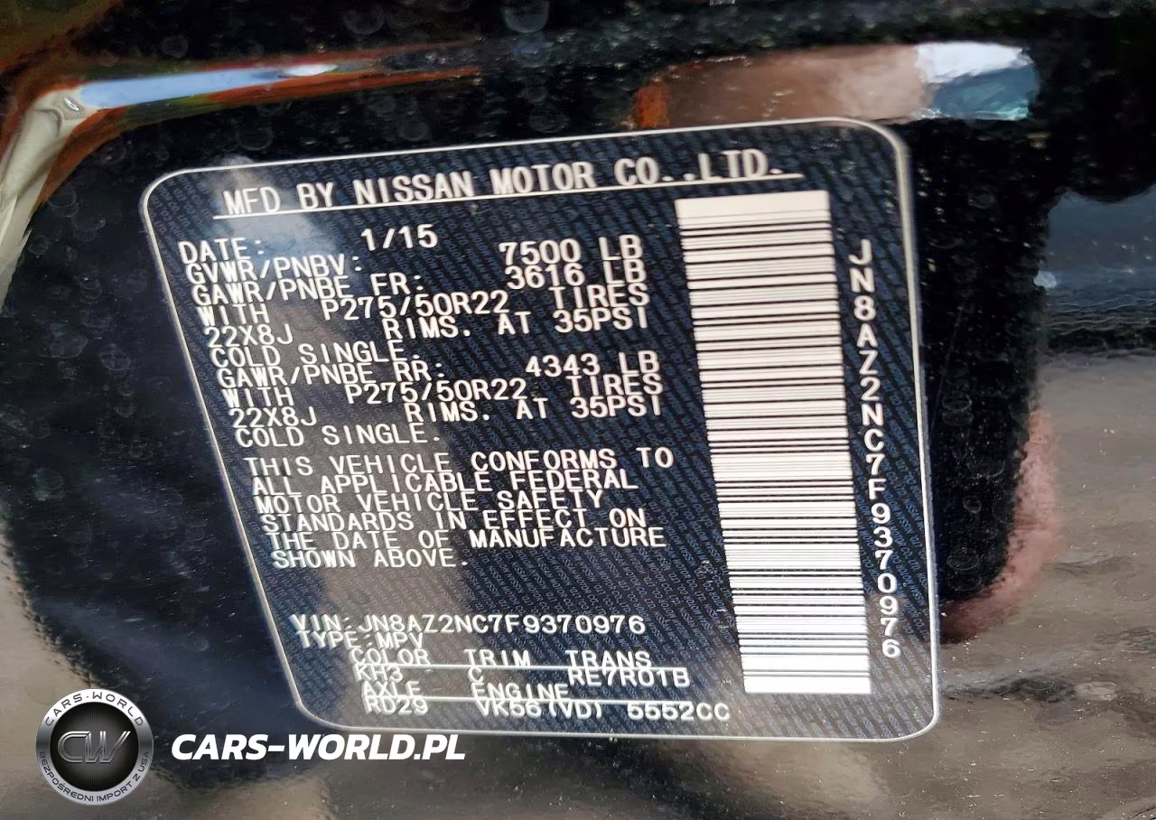 2015 Infiniti Qx80 Base VIN:JN8AZ2NC7F9370976 - 13