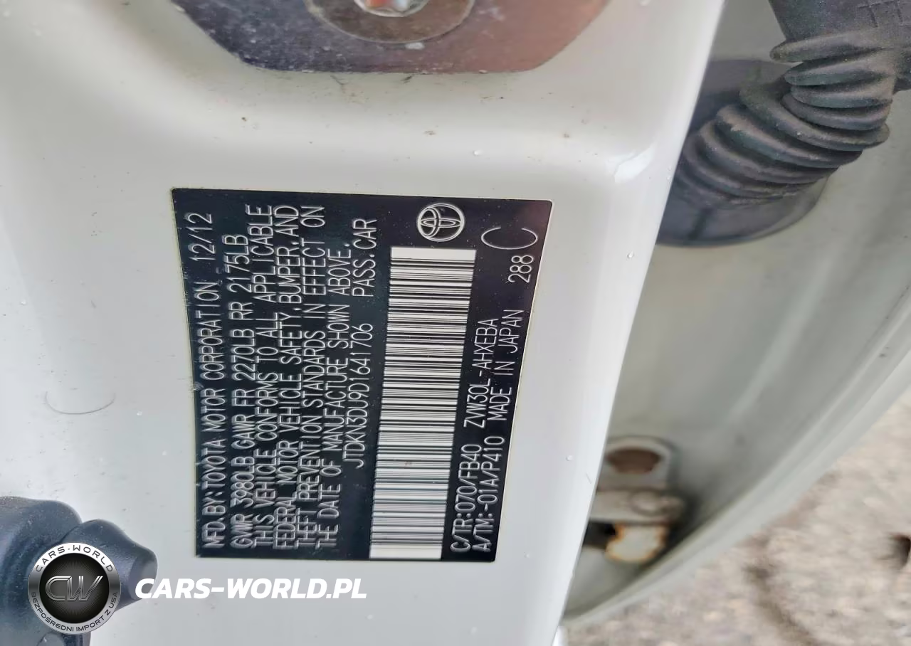 2013 Toyota Prius Two VIN:JTDKN3DU9D1641706 - 12