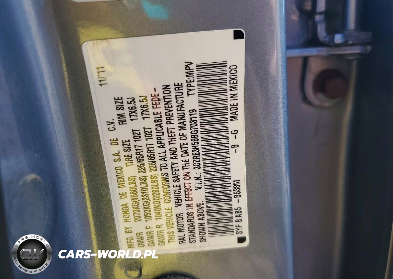 2011 Honda Cr-V Ex VIN:3CZRE3H56BG703119 - 13