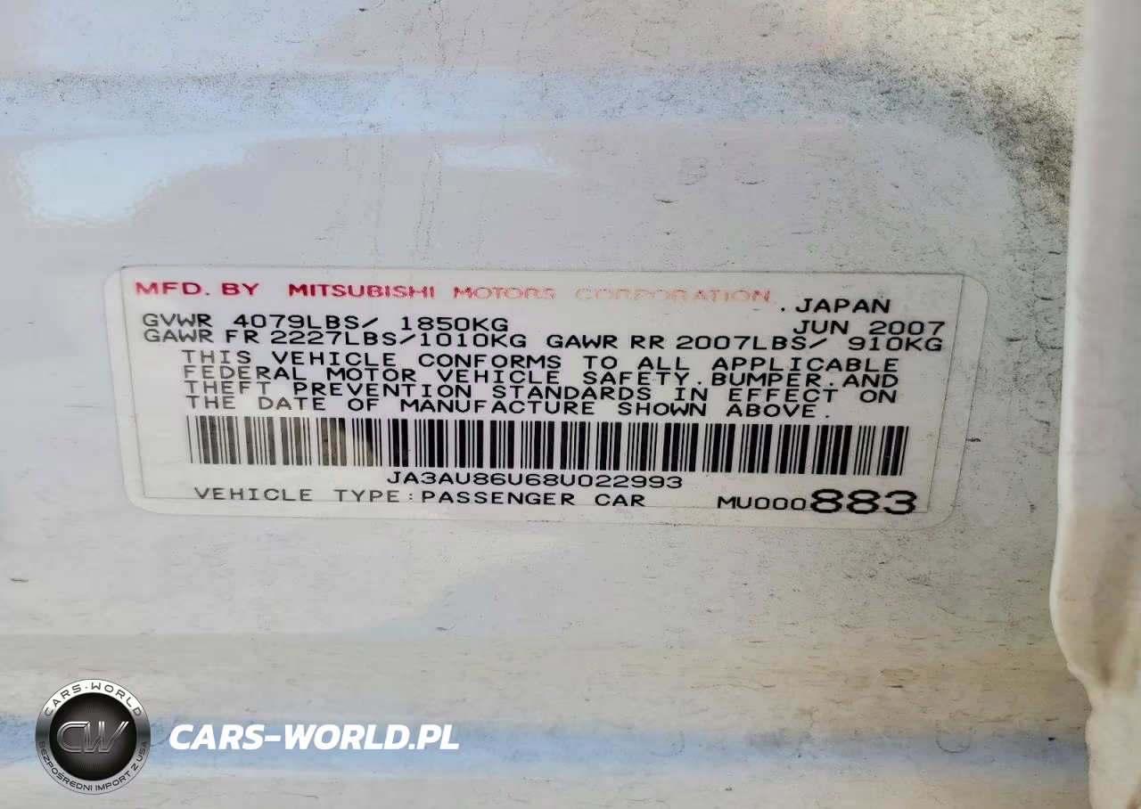 2008 Mitsubishi Lancer Gts VIN:JA3AU86U68U022993 - 12