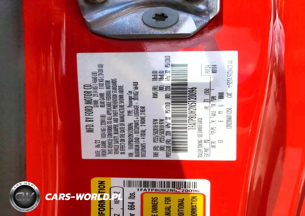 2022 Ford Mustang VIN:1FATP8UH2N5120096 - 12