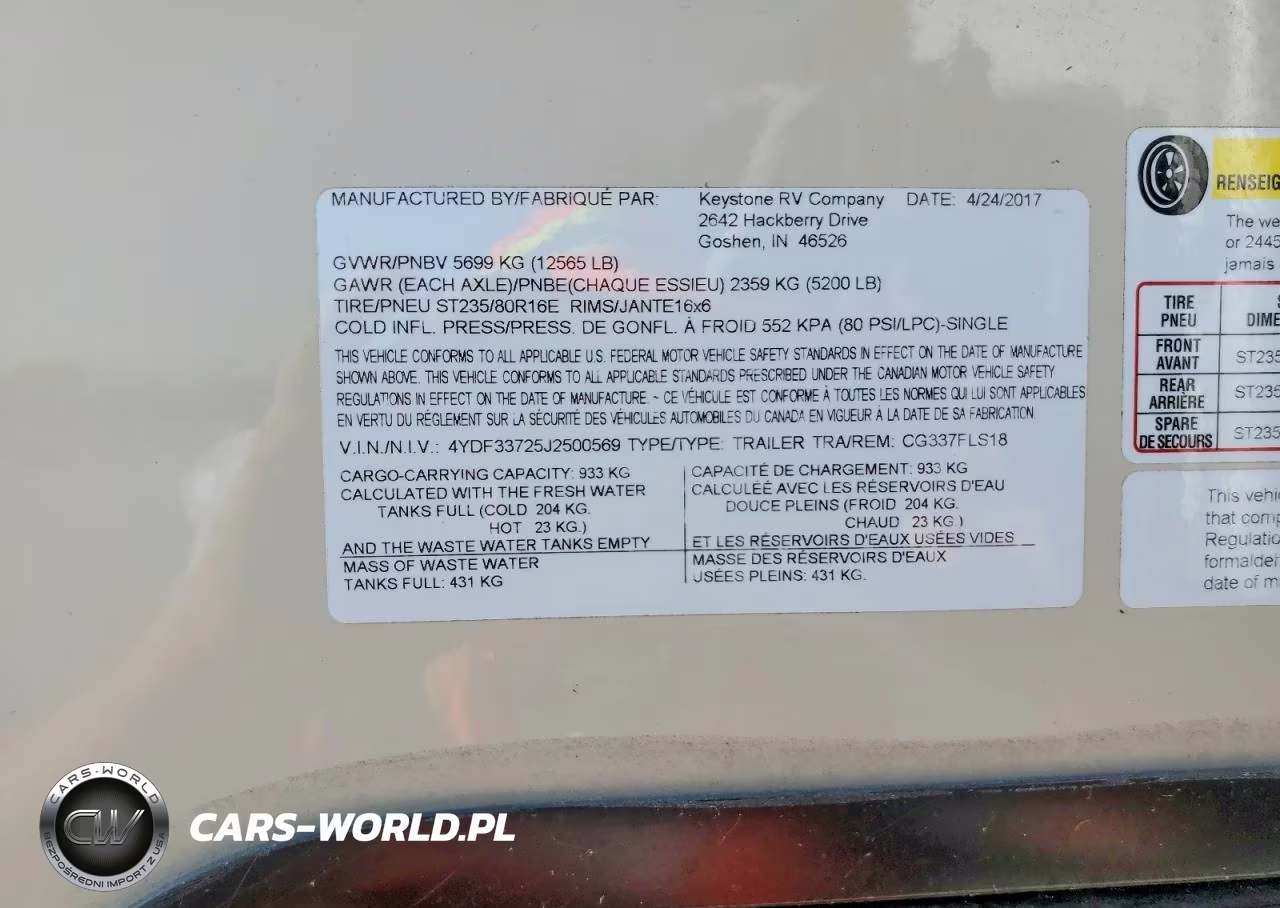 2018 Cougar Cougar VIN:4YDF33725J2500569 - 10