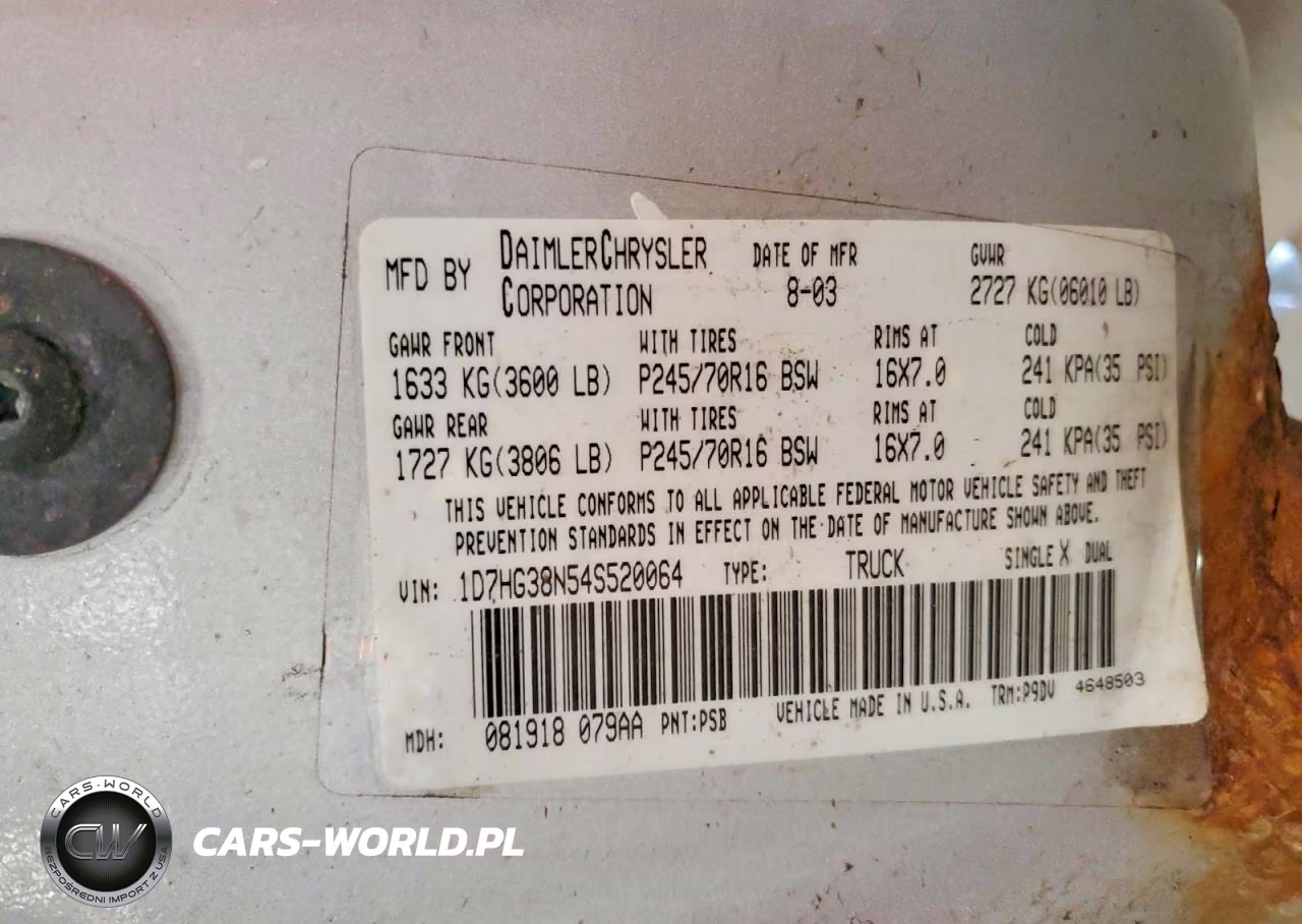2004 Dodge Dakota Quad Sport VIN:1D7HG38N54S520064 - 13