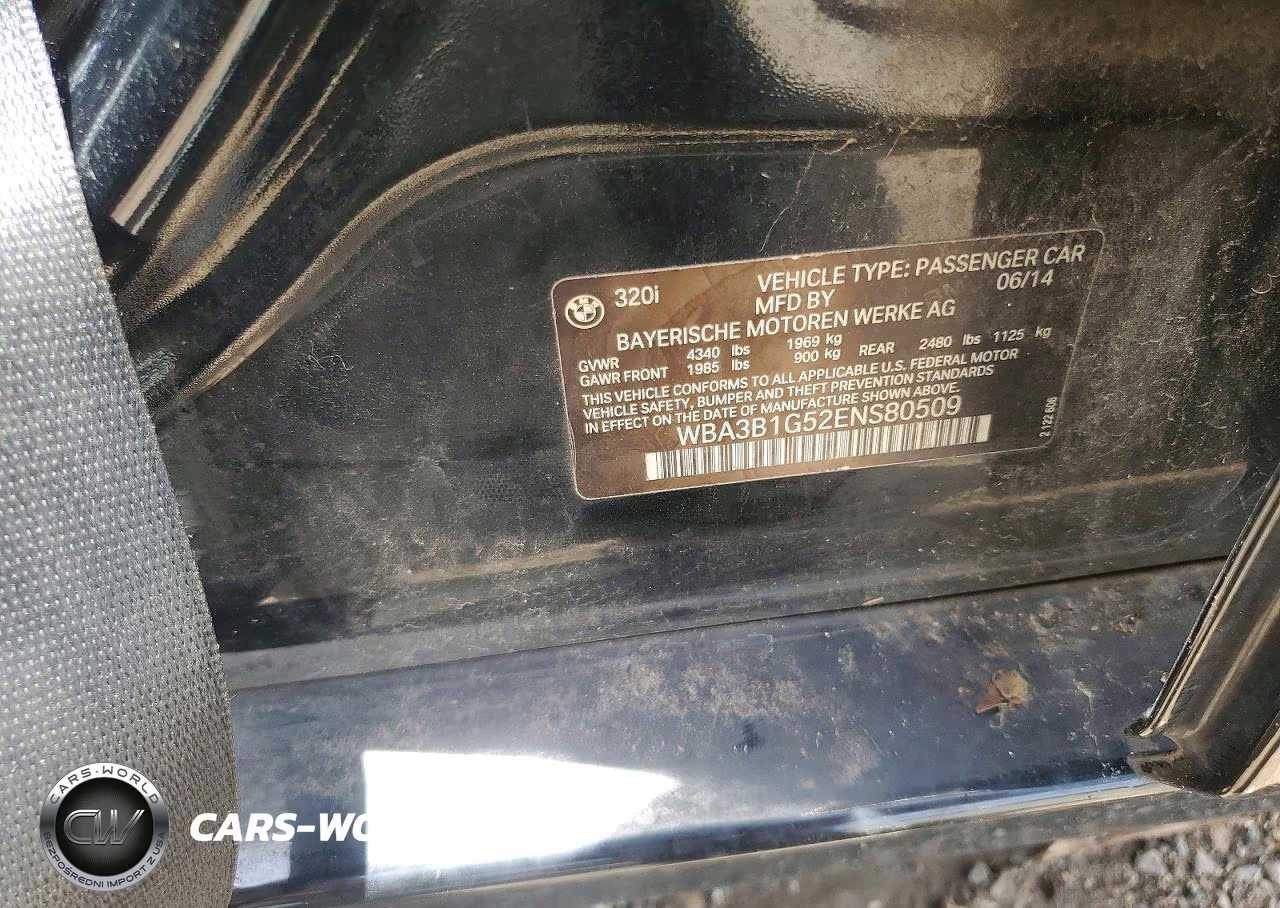 2014 BMW 320 I VIN:WBA3B1G52ENS80509 - 12