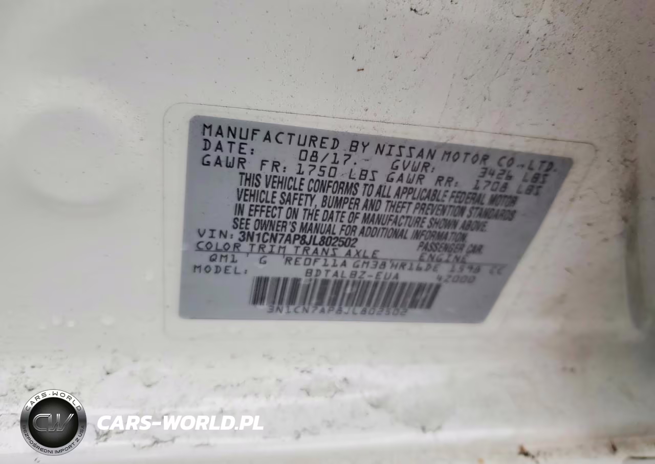 2018 Nissan Versa Sv VIN:3N1CN7AP8JL802502 - 12