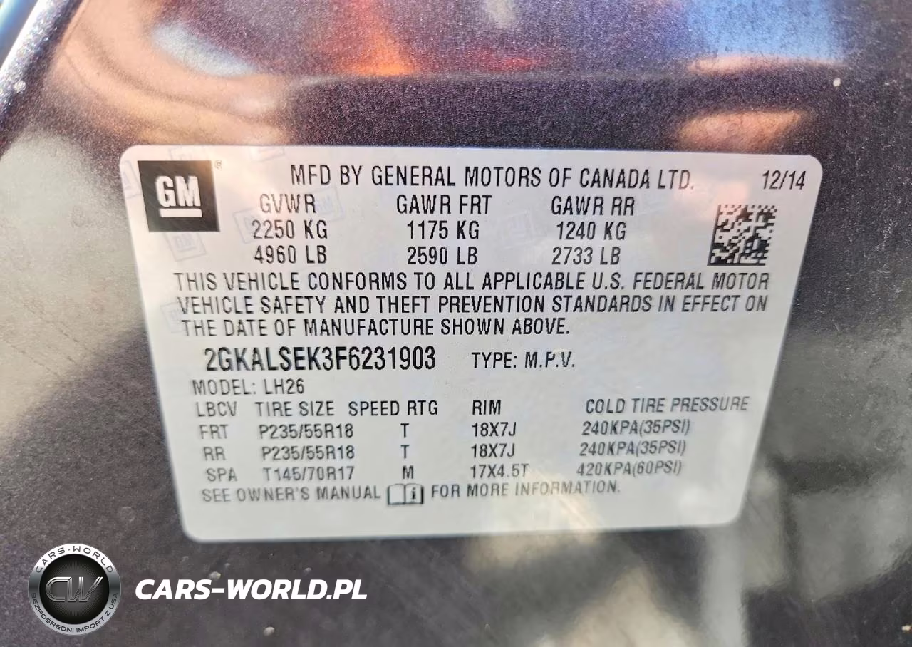 2015 GMC Terrain Slt VIN:2GKALSEK3F6231903 - 13
