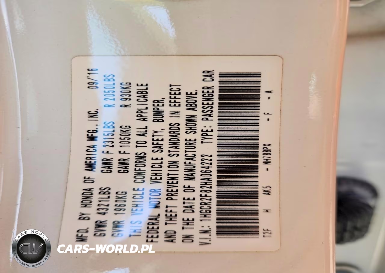 2017 Honda Accord Exl VIN:1HGCR2F82HA064222 - 12