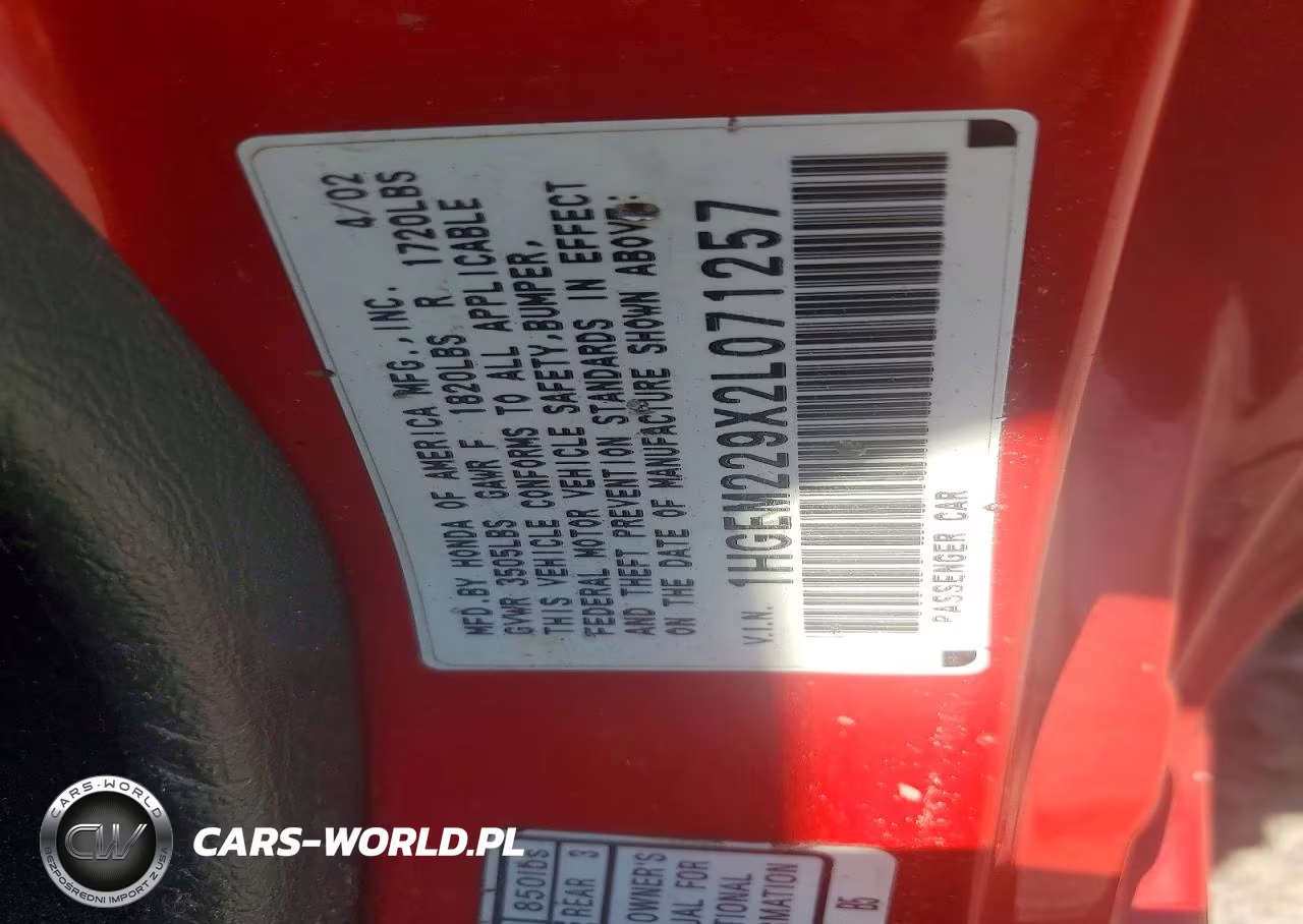 2002 Honda Civic Ex VIN:1HGEM229X2L071257 - 12