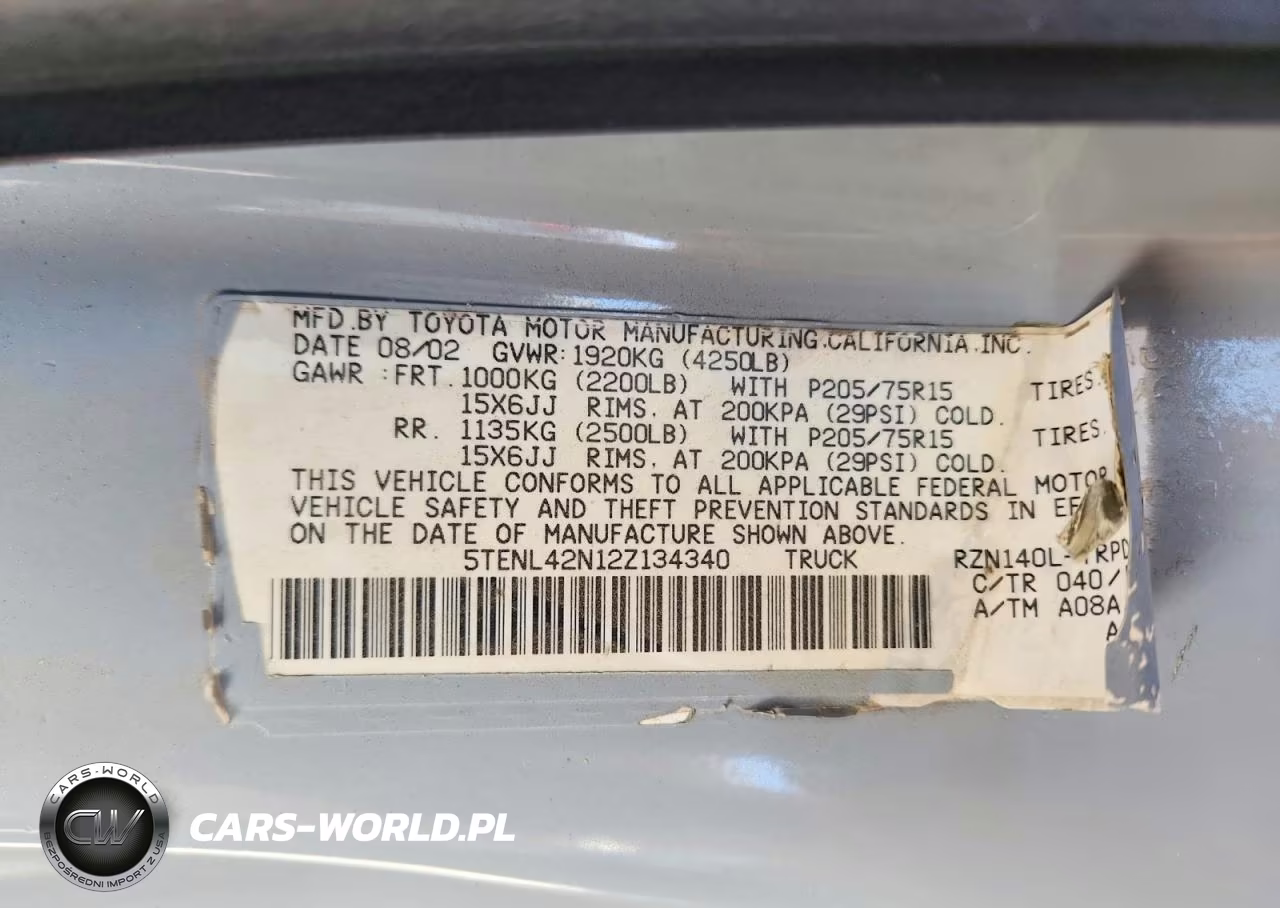 2002 Toyota Tacoma Base VIN:5TENL42N12Z134340 - 12