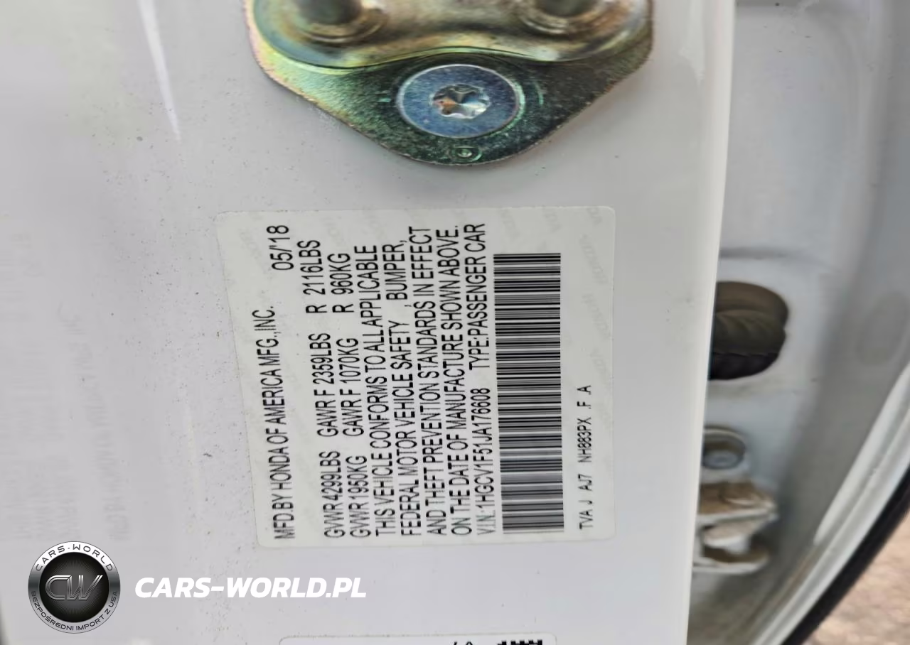 2018 Honda Accord Exl VIN:1HGCV1F51JA176608 - 12