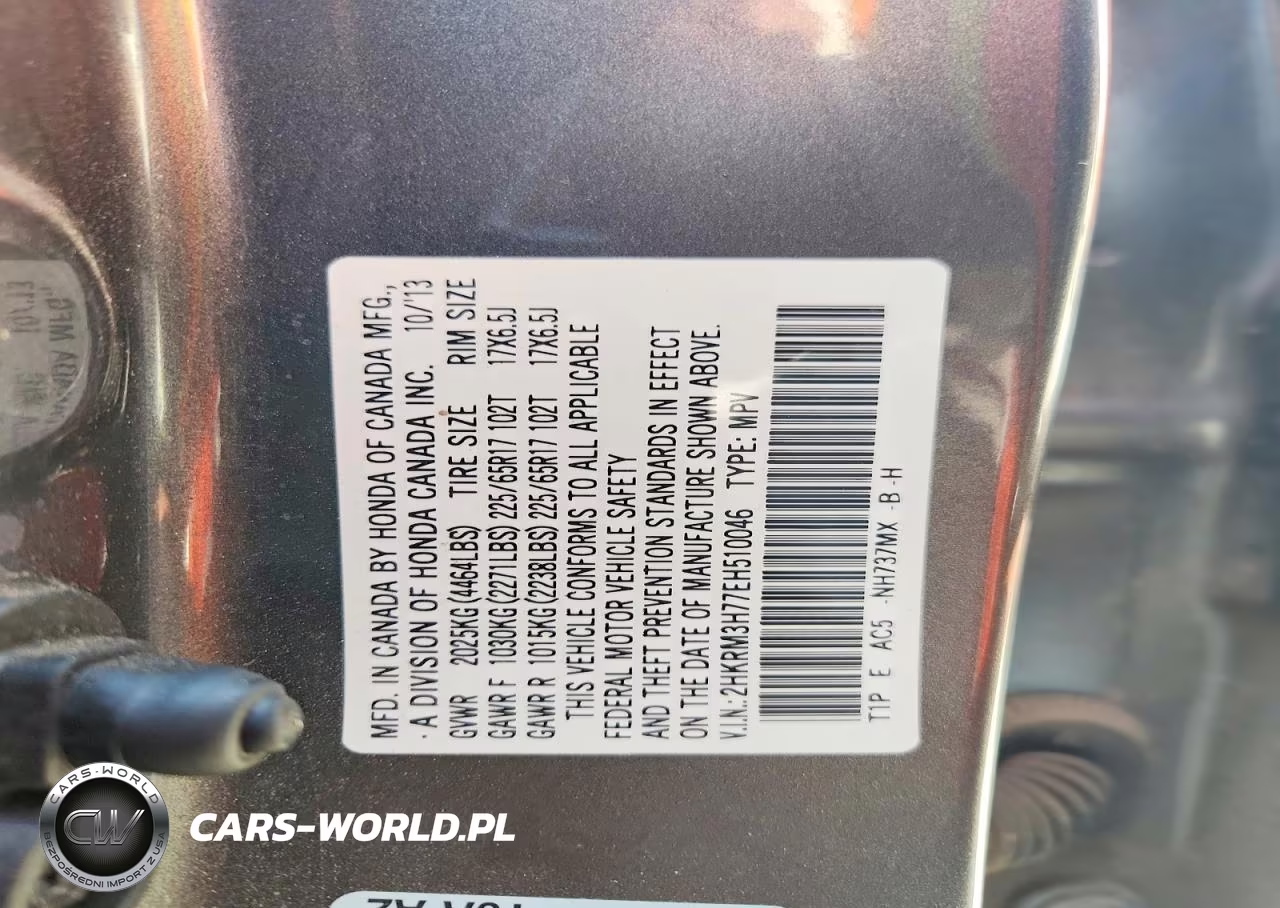 2014 Honda Cr-V Exl VIN:2HKRM3H77EH510046 - 13