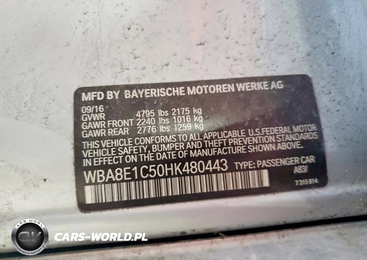 2017 BMW 330E VIN:WBA8E1C50HK480443 - 12