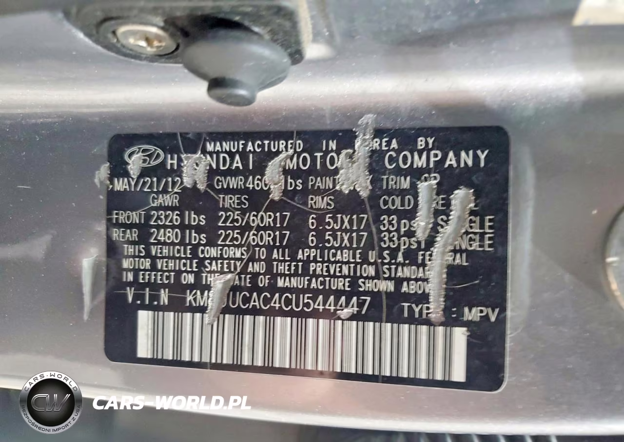2012 Hyundai Tucson Gls VIN:KM8JUCAC4CU544447 - 13