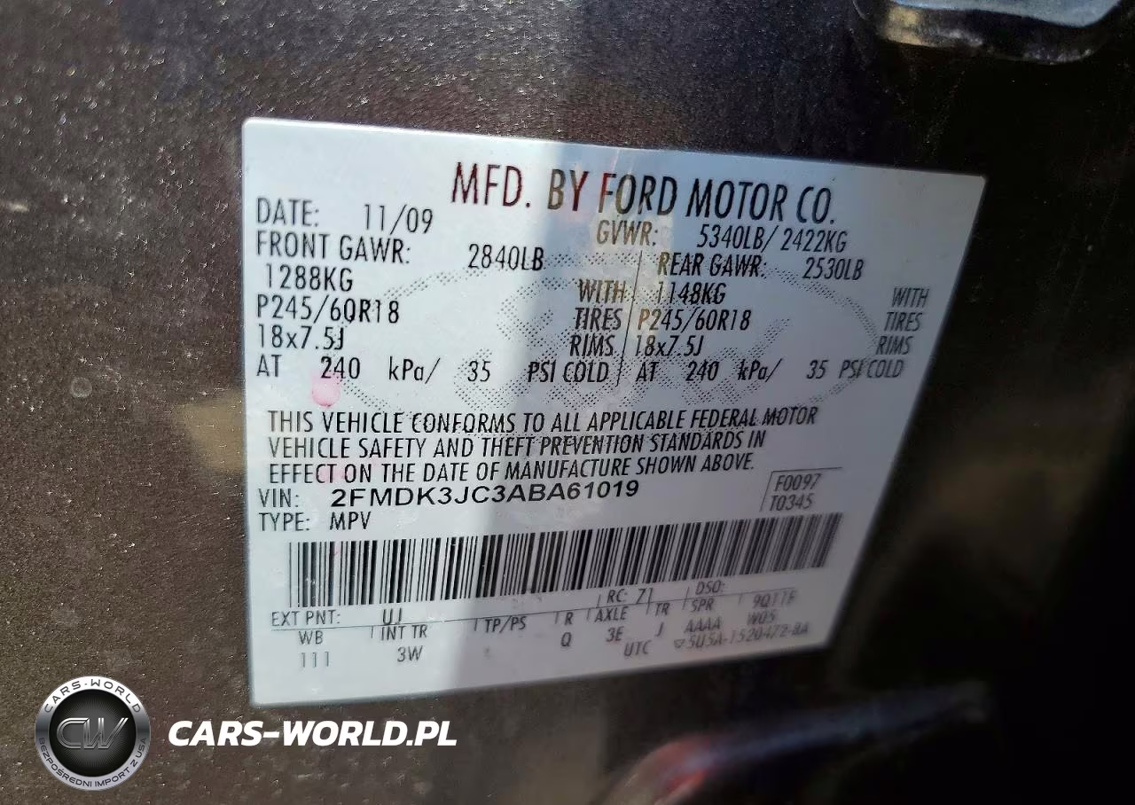 2010 Ford Edge Sel VIN:2FMDK3JC3ABA61019 - 13