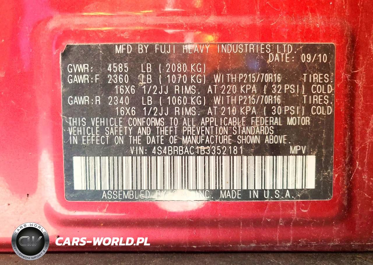 2011 Subaru Outback 2.5I VIN:4S4BRBAC1B3352181 - 13