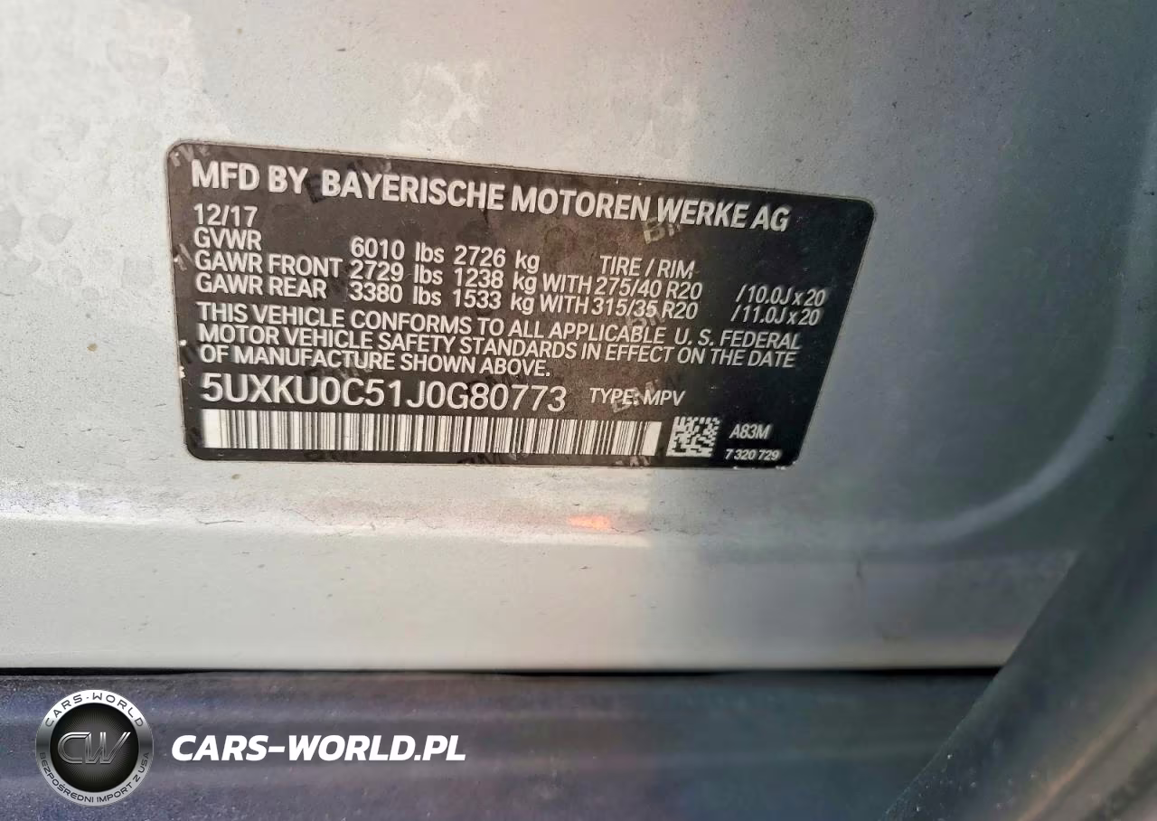 2018 BMW X6 Sdrive35I VIN:5UXKU0C51J0G80773 - 13