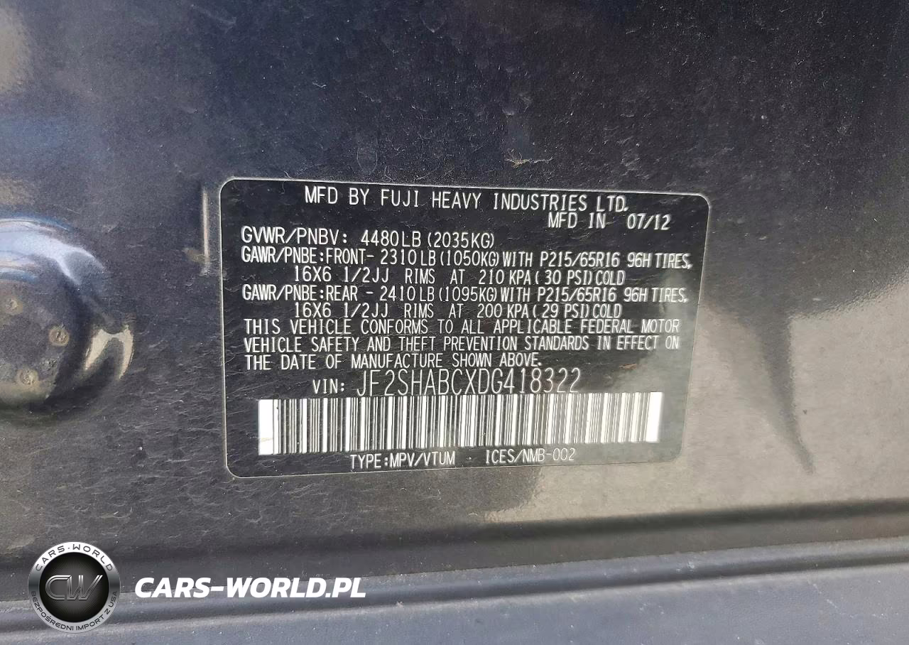 2013 Subaru Forester 2.5X VIN:JF2SHABCXDG418322 - 13