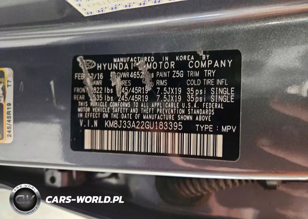 2016 Hyundai Tucson Sport VIN:KM8J33A22GU183395 - 13