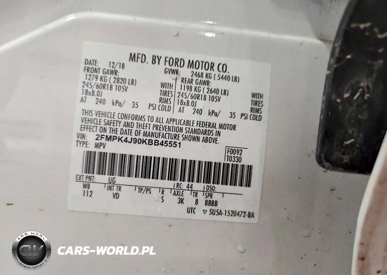 2019 Ford Edge Sel VIN:2FMPK4J90KBB45551 - 13