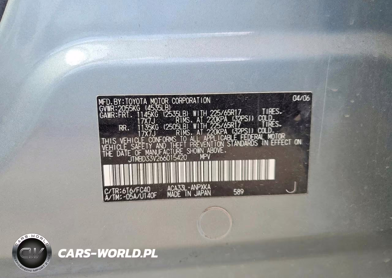 2006 Toyota Rav4 Base VIN:JTMBD33V266015420 - 12
