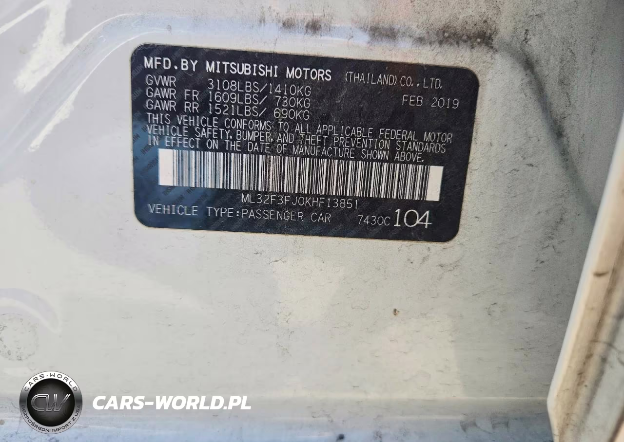 2019 Mitsubishi Mirage G4 Es VIN:ML32F3FJ0KHF13851 - 12