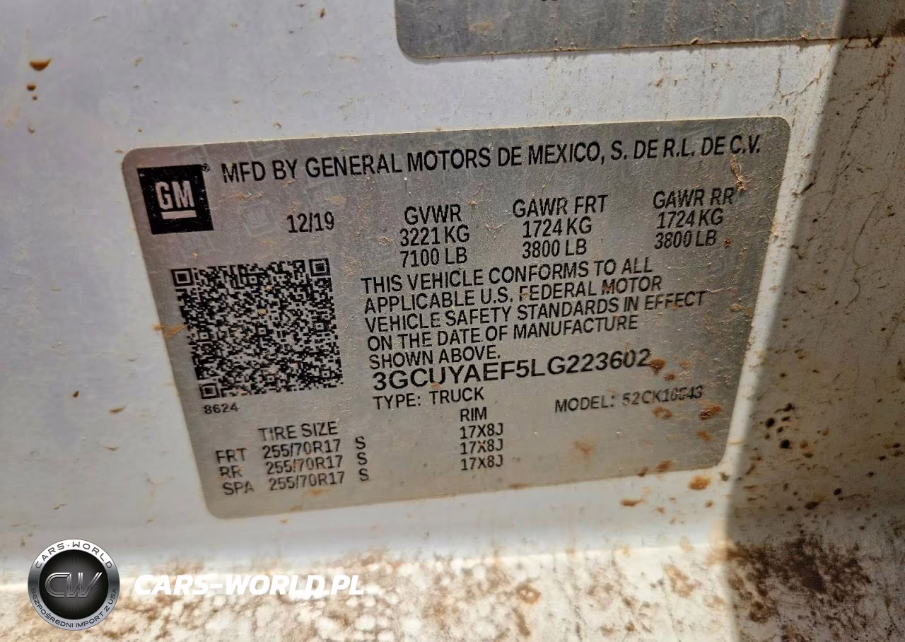 2020 Chevrolet Silverado K1500 VIN:3GCUYAEF5LG223602 - 12