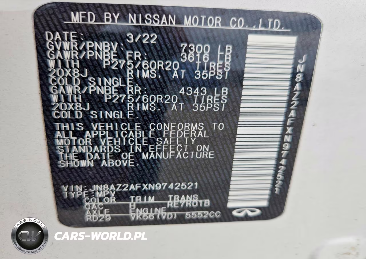 2022 Infiniti Qx80 Luxe VIN:JN8AZ2AFXN9742521 - 14