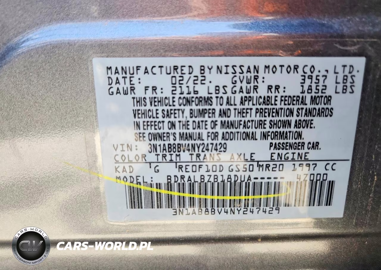 2022 Nissan Sentra S VIN:3N1AB8BV4NY247429 - 12