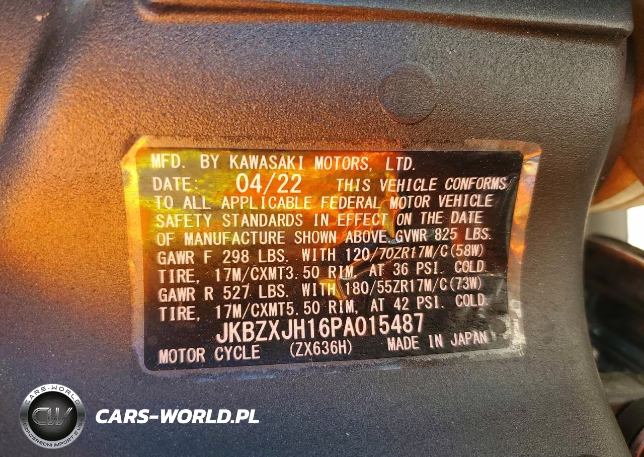 2023 Kawasaki Zx636 K VIN:JKBZXJH16PA015487 - 9