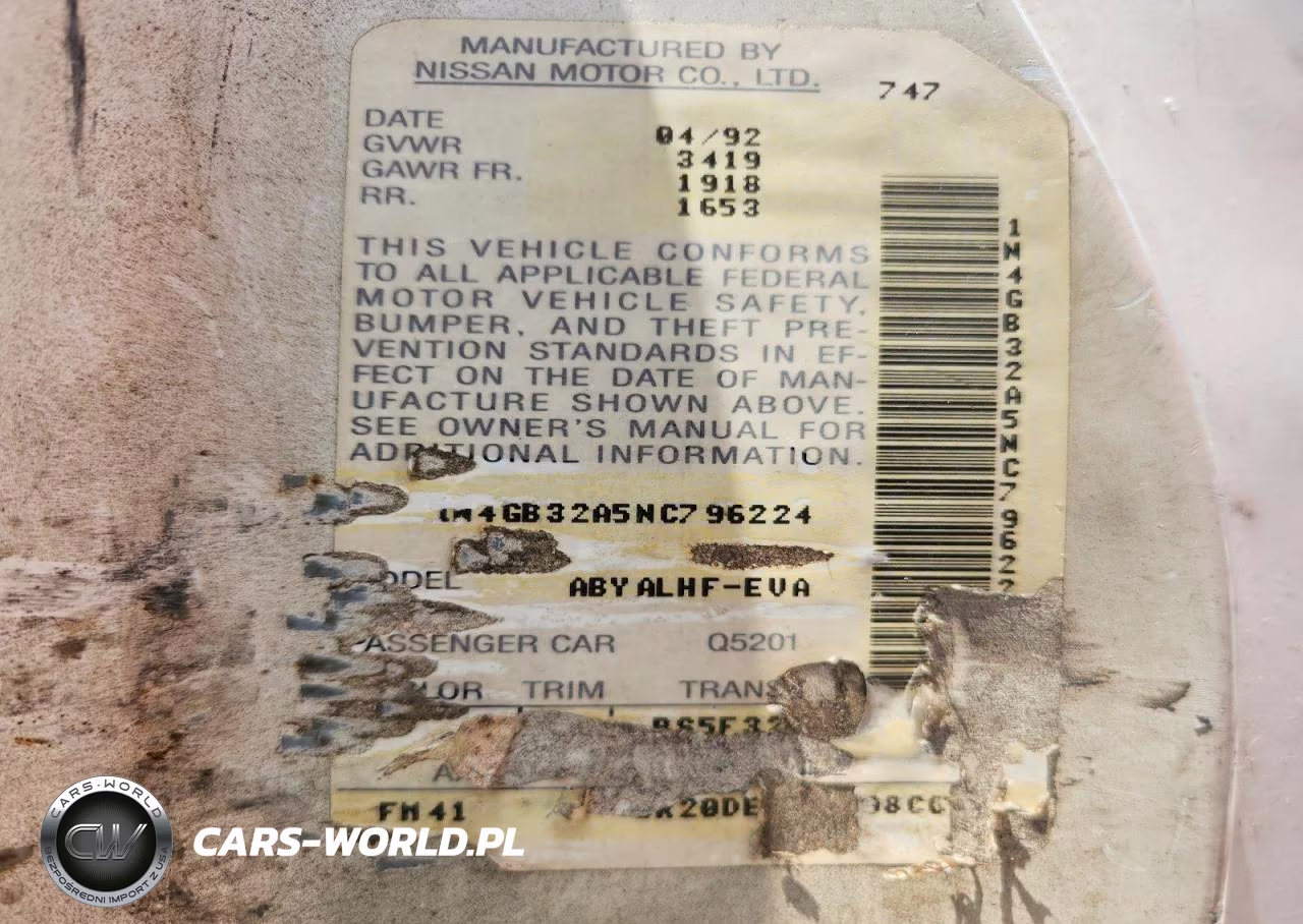 1992 Nissan Sentra Se-R VIN:1N4GB32A5NC796224 - 12