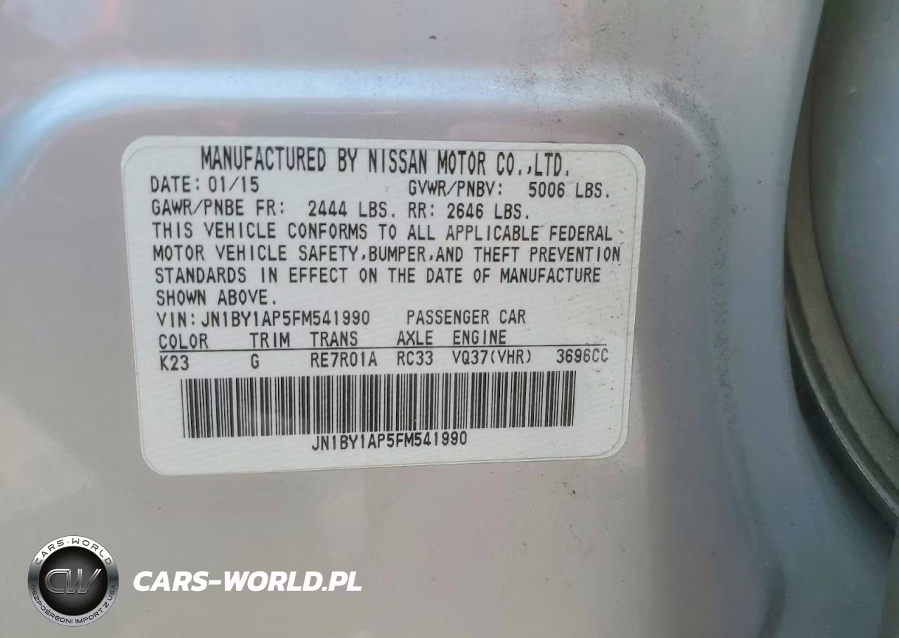 2015 Infi Q70 VIN:JN1BY1AP5FM541990 - 12