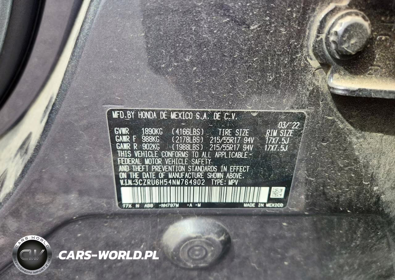 2022 Honda Hr-V Ex VIN:3CZRU6H54NM764902 - 13