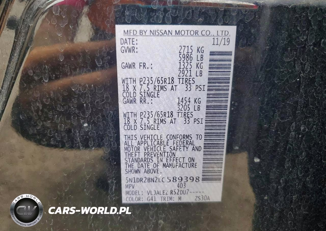 2020 Nissan Pathfinder Sv VIN:5N1DR2BN2LC589398 - 13