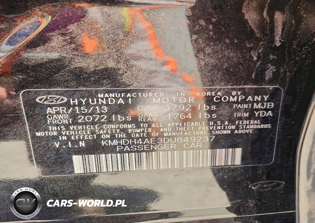 2013 Hyundai Elantra Gls VIN:KMHDH4AE3DU849237 - 12