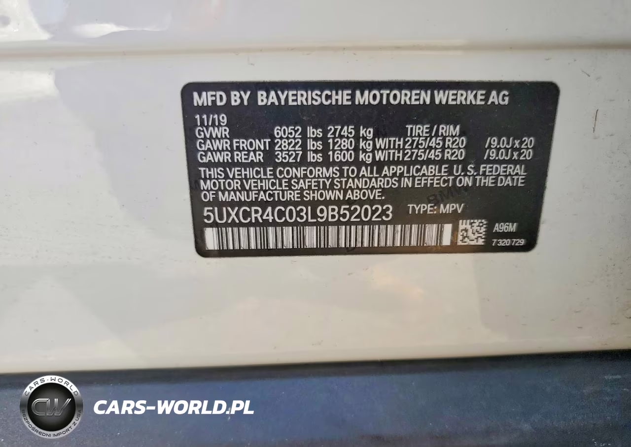 2020 BMW X5 Sdrive 40I VIN:5UXCR4C03L9B52023 - 14