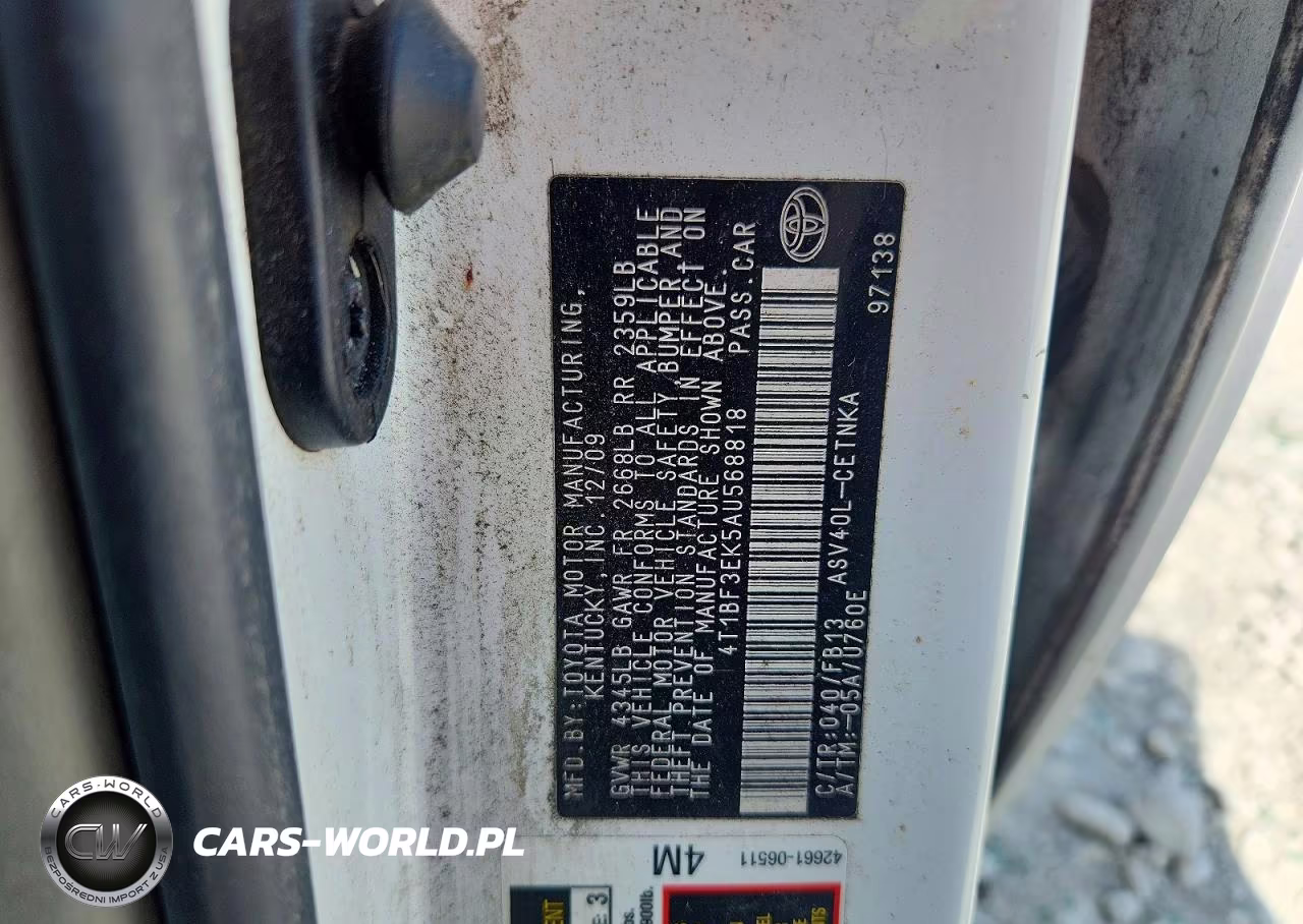2010 Toyota Camry Le VIN:4T1BF3EK5AU568818 - 12