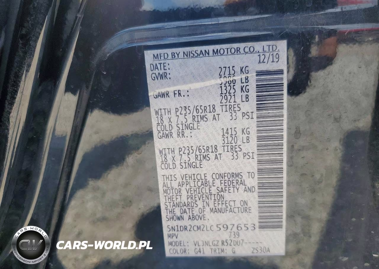 2020 Nissan Pathfinder Sl VIN:5N1DR2CM2LC597653 - 14
