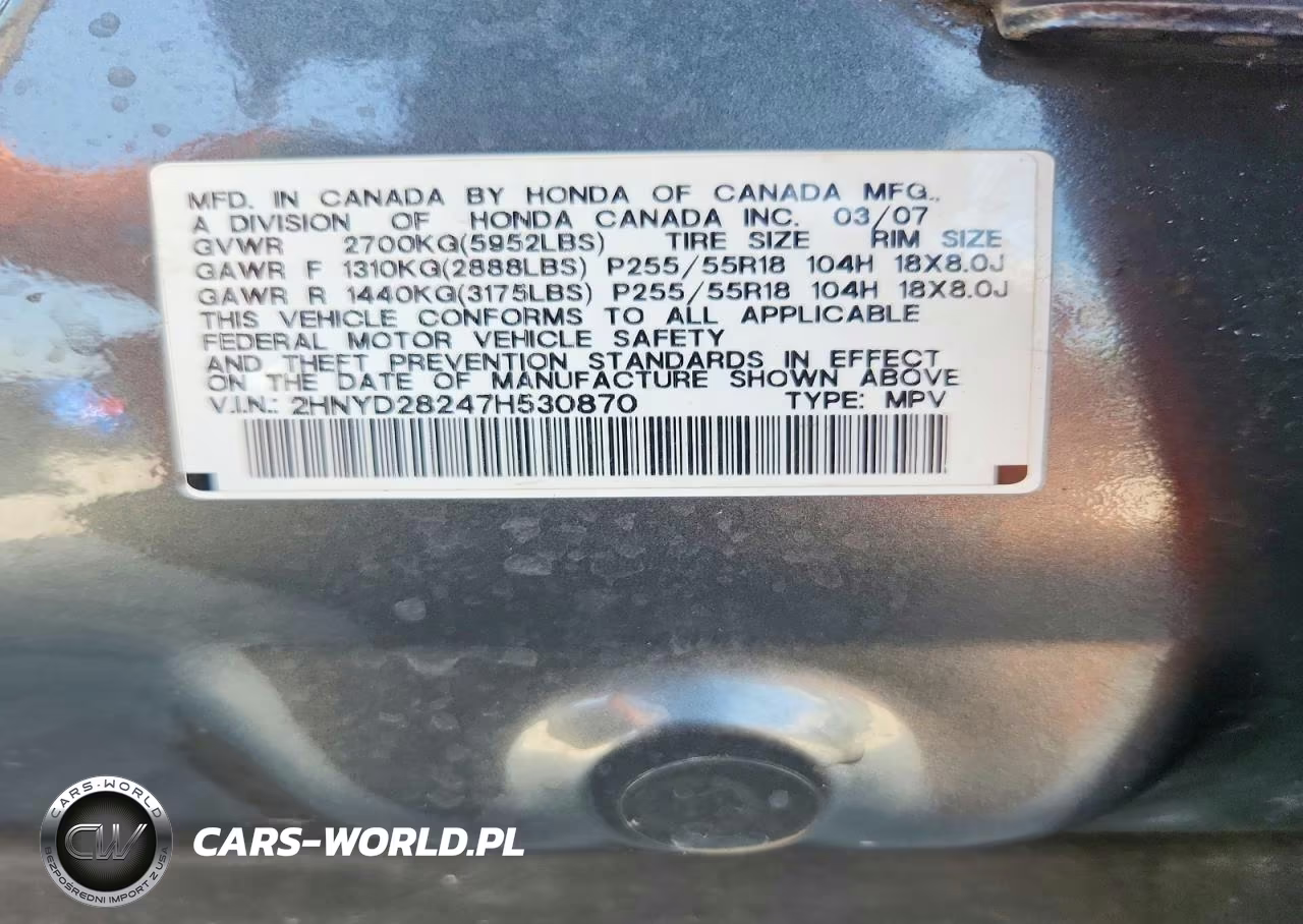 2007 Acura Mdx VIN:2HNYD28247H530870 - 13