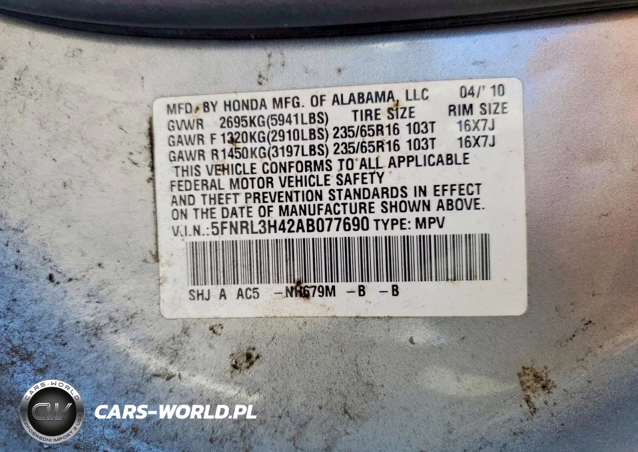 2010 Honda Odyssey Ex VIN:5FNRL3H42AB077690 - 13