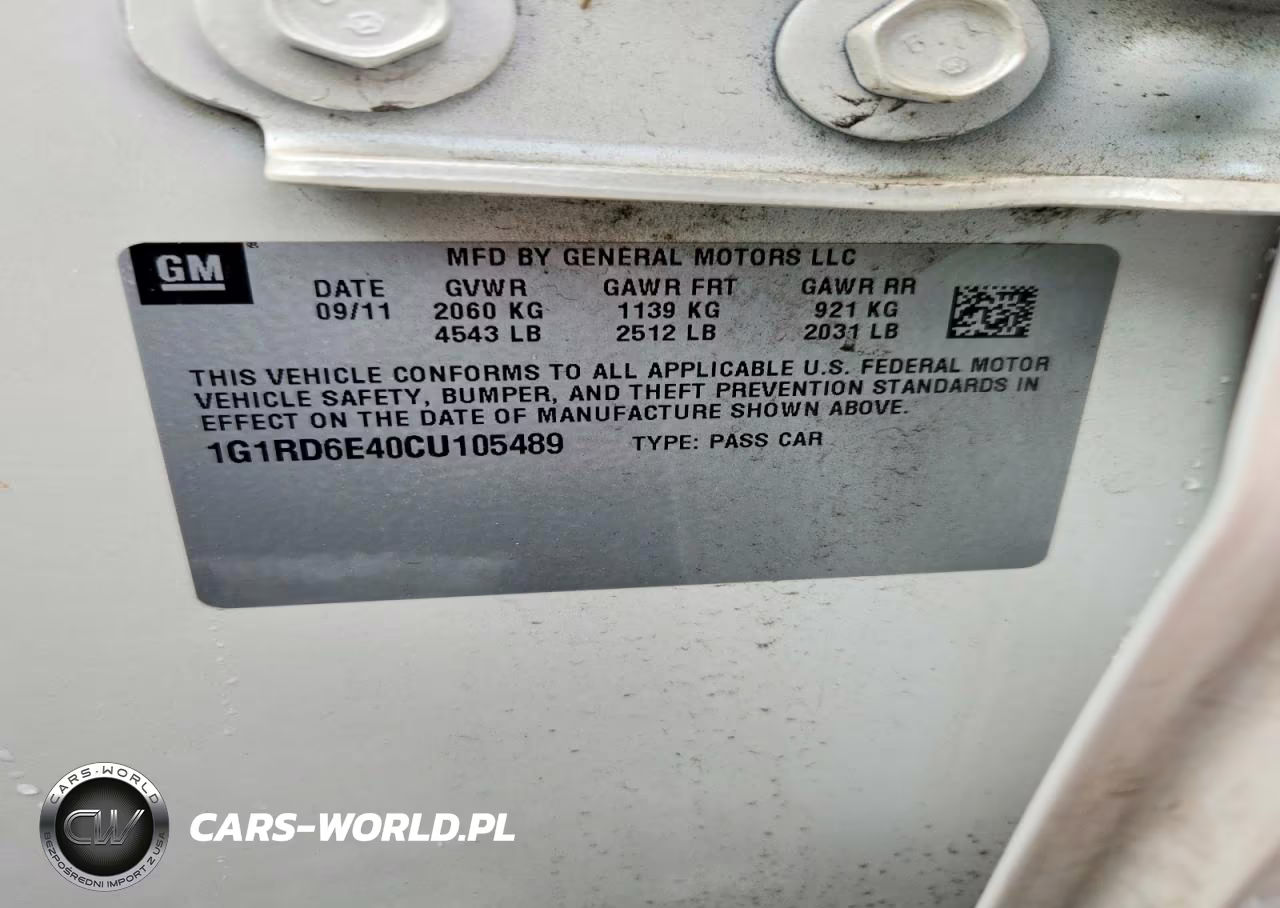 2012 Chevrolet Volt VIN:1G1RD6E40CU105489 - 12