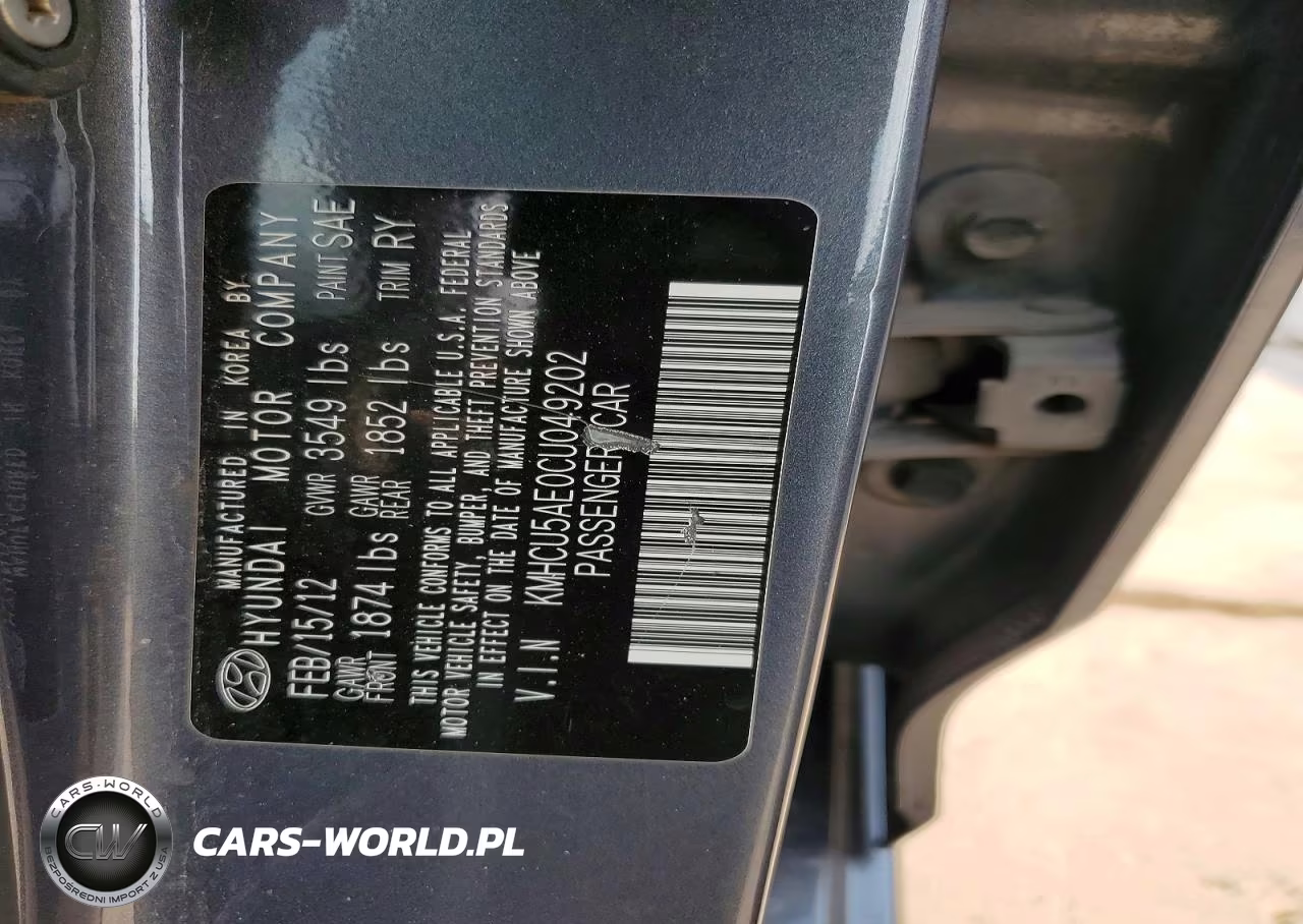 2012 Hyundai Accent Se VIN:KMHCU5AE0CU049202 - 12