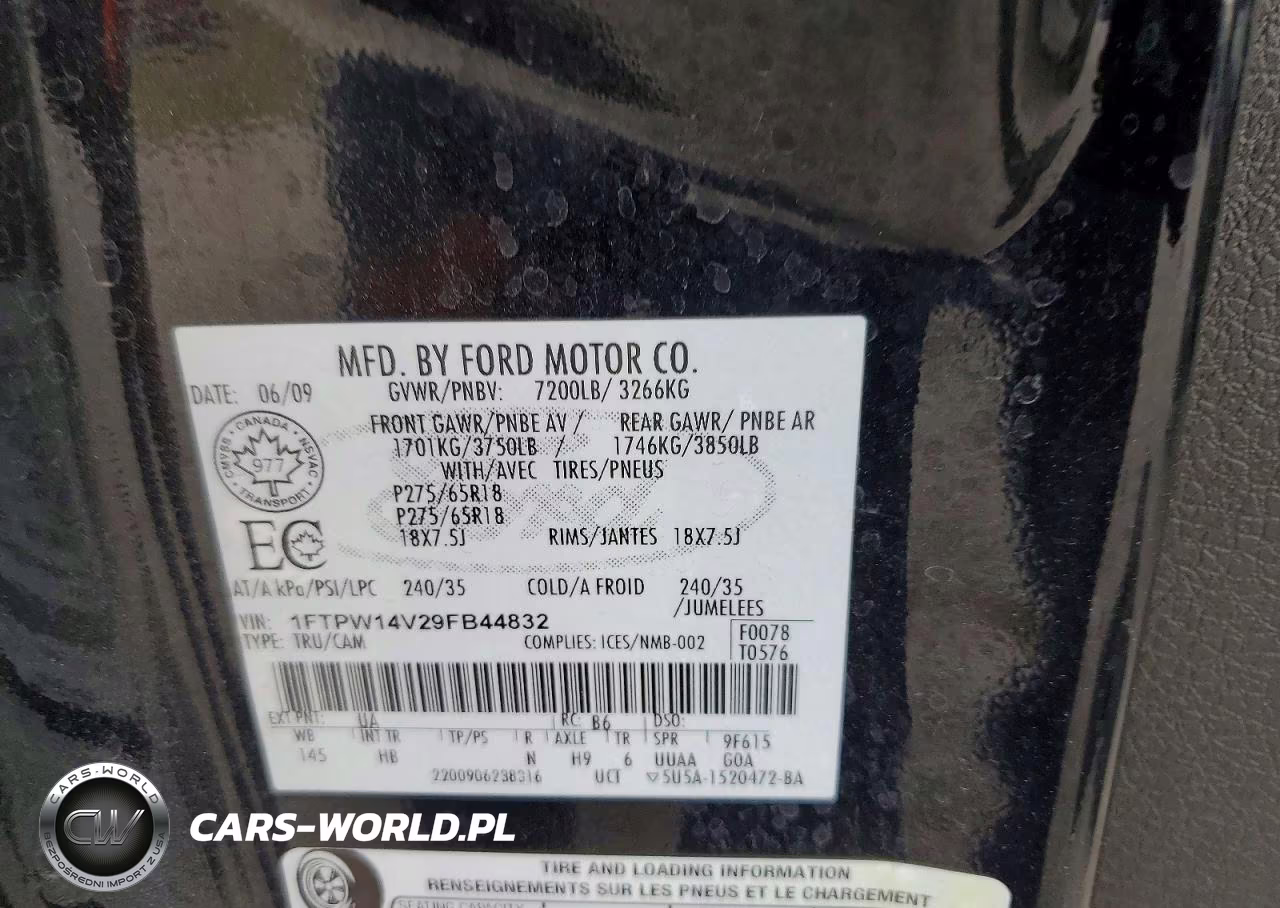 2009 Ford F150 Supercrew VIN:1FTPW14V29FB44832 - 12