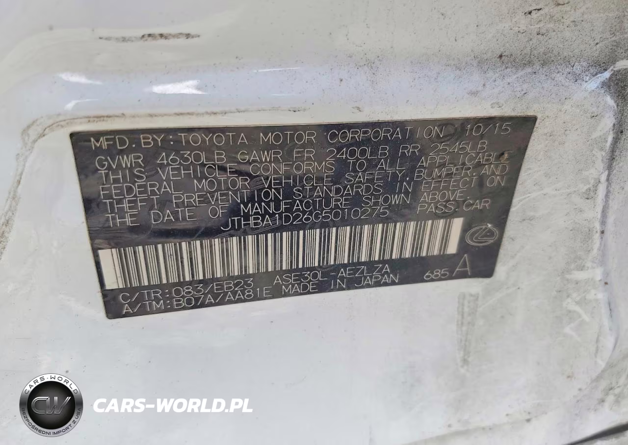 2016 Lexus Is 200T VIN:JTHBA1D26G5010275 - 12