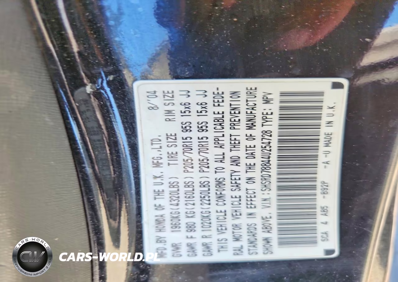 2004 Honda Cr-V Ex VIN:SHSRD78844U254728 - 13