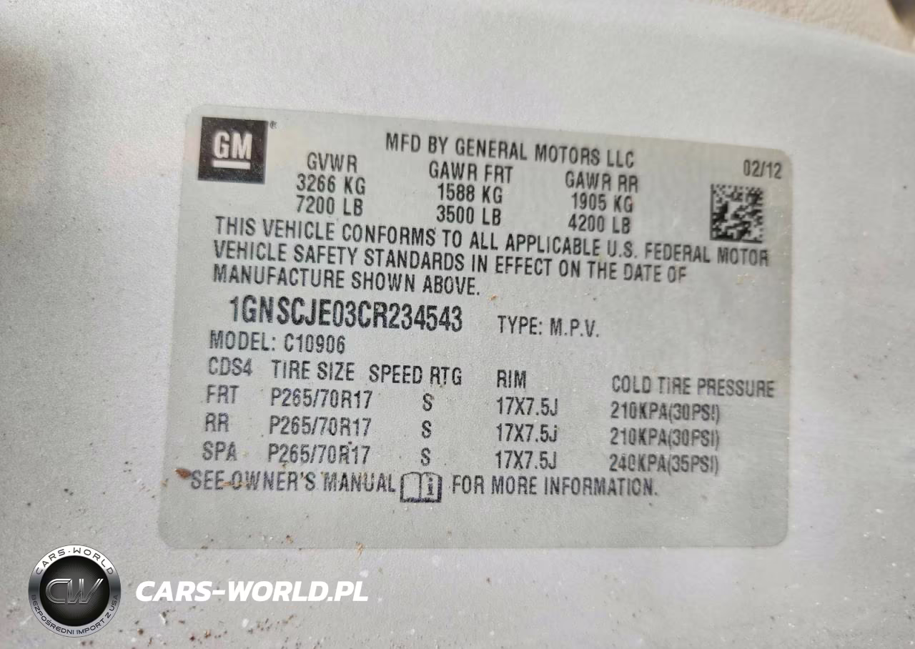 2012 Chevrolet Suburban C1500 Lt VIN:1GNSCJE03CR234543 - 13