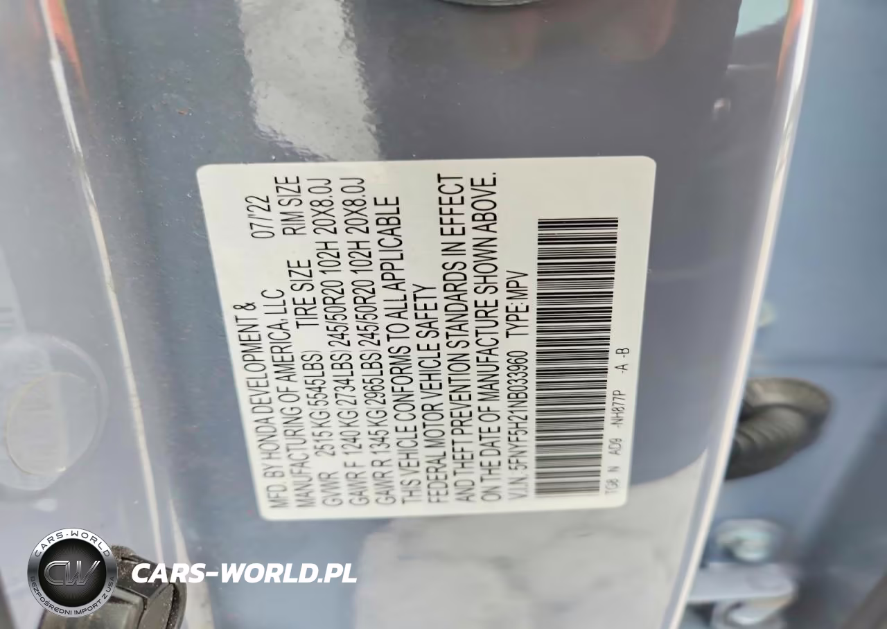2022 Honda Pilot Se VIN:5FNYF5H21NB033960 - 13