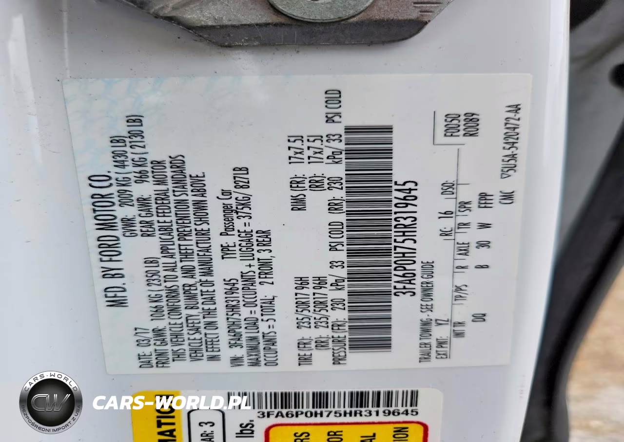 2017 Ford Fusion Se VIN:3FA6P0H75HR319645 - 12