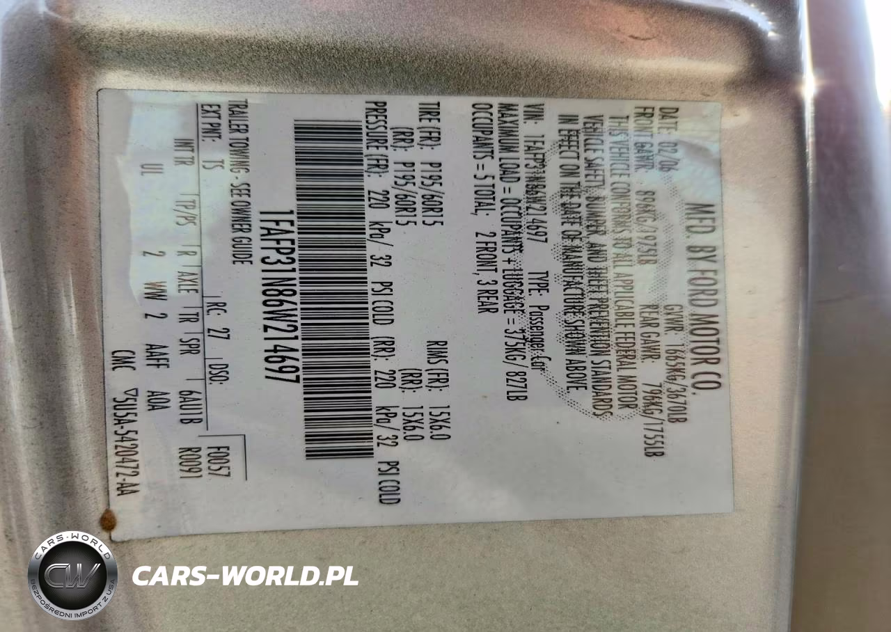 2006 Ford Focus Zx3 VIN:1FAFP31N86W214697 - 13