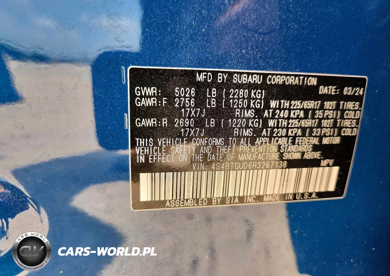2024 Subaru Outback Wilderness VIN:4S4BTGUD6R3267138 - 12